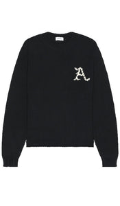 Askyurself Angel Cropped Chunky Knit Sweater in Black