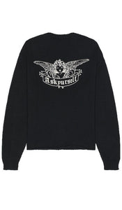 Askyurself Angel Cropped Chunky Knit Sweater in Black - Askyurself Angel - Pull court en grosse maille noir - Askyurself Angel 黑色短款粗针织毛衣 - Askyurself Angel Kurzer Grobstrickpullover in Schwarz - Askyurself 엔젤 크롭 청키 니트 스웨터블랙 색상 - Askyurself Angel Maglione corto lavorato a maglia grossa in nero