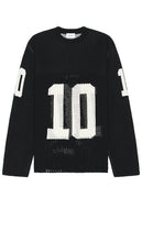 Askyurself Knit Mesh Long Sleeve Jersey in Black