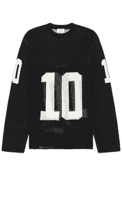 Askyurself Knit Mesh Long Sleeve Jersey in Black