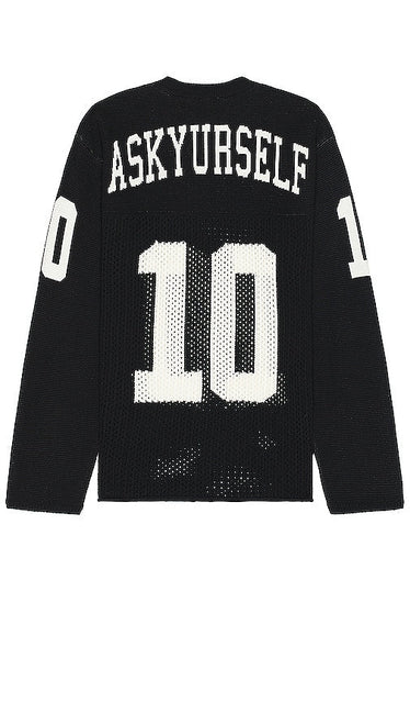 Askyurself Knit Mesh Long Sleeve Jersey in Black - Askyurself - Maillot à manches longues en maille tricotée en noir - Askyurself 黑色针织网眼长袖骑行服 - Askyurself Strick-Mesh-Langarmtrikot in Schwarz - Askyurself 니트 메시 긴팔 저지 블랙 색상 - Maglia a maniche lunghe in maglia Askyurself in nero