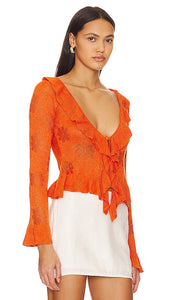 Asta Resort Vanessa Cardigan in Orange