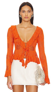 Asta Resort Vanessa Cardigan in Orange - Asta Resort Cardigan Vanessa en orange - Asta Resort Vanessa 橙色开衫 - Asta Resort Vanessa Cardigan in Orange - Asta Resort 바네사 카디건 오렌지 색상 - Cardigan Asta Resort Vanessa in arancione