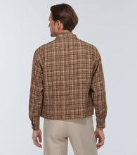 Auralee Checked linen and silk blouson jacket