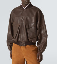 Auralee Leather bomber jacket