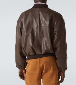 Auralee Leather bomber jacket