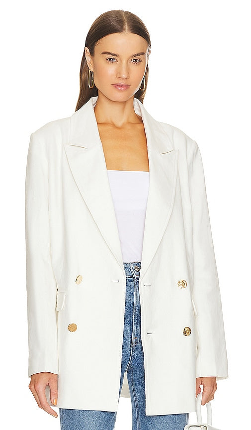 Aureta. Margot Blazer in Ivory - Auret. Blazer Margot en ivoire - 奥雷塔。 Margot 象牙色西装外套 - Aureta. Margot Blazer in Elfenbein - 아우레타. 아이보리 색상의 마고 블레이저 - Aureta. Giacca Margot in avorio
