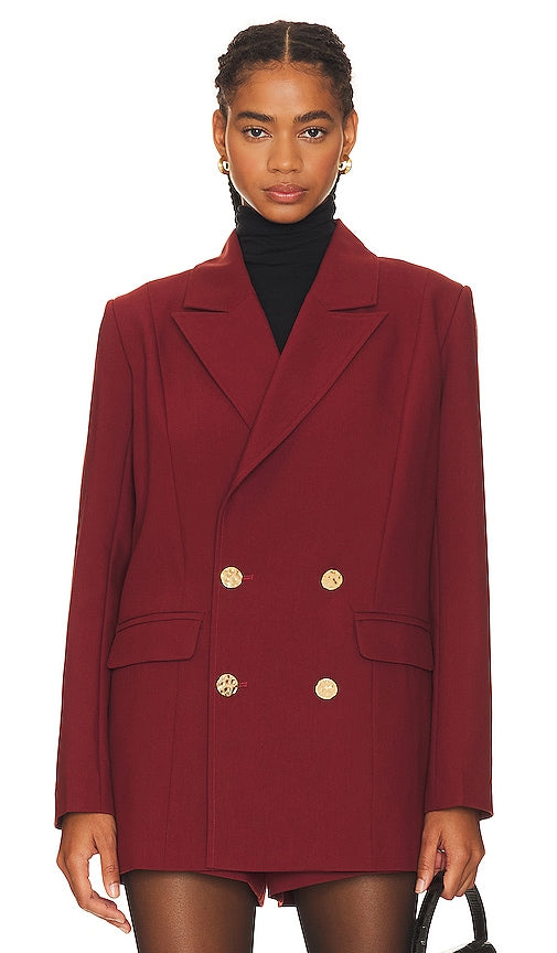 Aureta. Margot Blazer in Wine