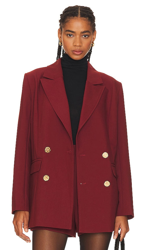 Aureta. Margot Blazer in Wine - Auret. Blazer Margot en vin - 奥雷塔。玛戈特西装外套在酒中 - Aureta. Margot Blazer in Wein - 아우레타. 와인을 입은 마고 블레이저 - Aureta. Margot Blazer in Vino