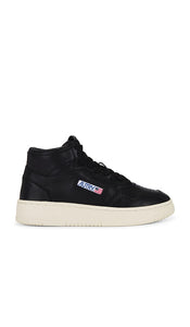 Autry Medalist Mid Sneaker in Black | Goat & Goat Black High Top Sneakers for Women