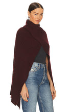 Autumn Cashmere Hybrid Rib Cape in Wine