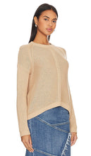 Autumn Cashmere Open Stitch Crew Neck in Tan