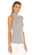 Autumn Cashmere Rib Mock Halter in Gray