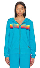 Aviator Nation 5 Stripe Zip Hoodie in Blue