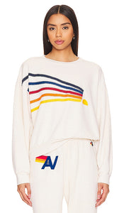 Aviator Nation Daydream Crewneck Sweatshirt in Ivory - Aviator Nation - Daydream - Sweat ras du cou en ivoire - Aviator Nation Daydream 象牙色圆领运动衫 - Aviator Nation Daydream Rundhals-Sweatshirt in Elfenbein - Aviator Nation Daydream 크루넥 스웨트셔츠 색상은 아이보리 색상입니다. - Felpa girocollo Aviator Nation Daydream in avorio
