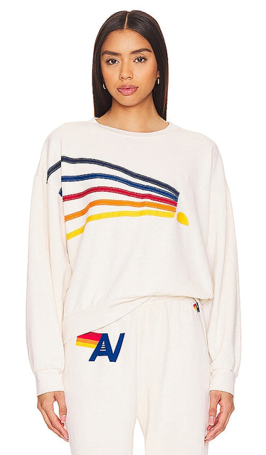 Aviator Nation Daydream Crewneck Sweatshirt in Ivory - Aviator Nation - Daydream - Sweat ras du cou en ivoire - Aviator Nation Daydream 象牙色圆领运动衫 - Aviator Nation Daydream Rundhals-Sweatshirt in Elfenbein - Aviator Nation Daydream 크루넥 스웨트셔츠 색상은 아이보리 색상입니다. - Felpa girocollo Aviator Nation Daydream in avorio