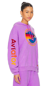 Aviator Nation Relaxed Pullover Hoodie in Purple