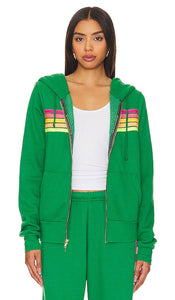 Aviator Nation X REVOLVE 5 Stripe Hoodie in Green - Aviator Nation X REVOLVE - Sweat à capuche à 5 bandes en vert - Aviator Nation X REVOLVE 5 绿色条纹连帽衫 - Aviator Nation X REVOLVE 5-Streifen-Hoodie in Grün - Aviator Nation X REVOLVE 5 스트라이프 후디 in 그린 - Felpa con cappuccio Aviator Nation X REVOLVE 5 strisce in verde