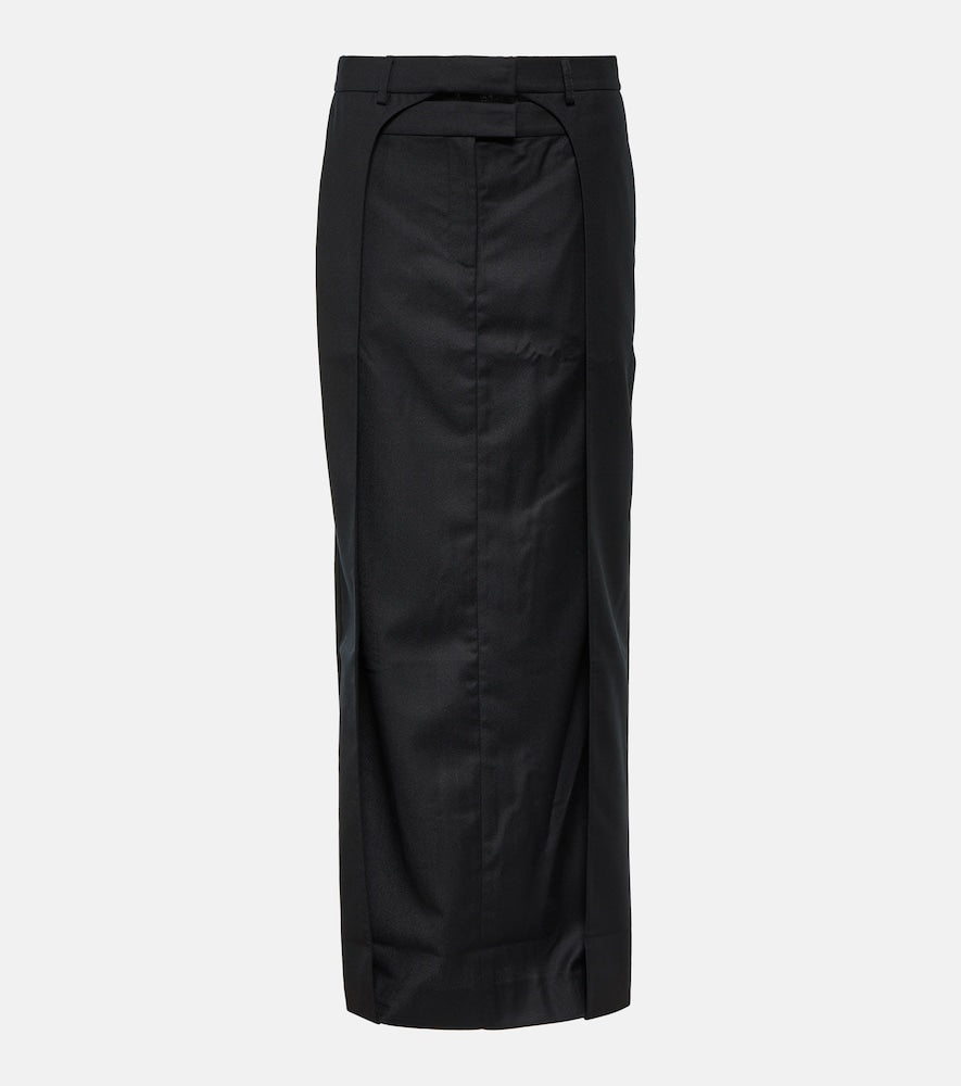 Aya Muse Fera pleated wool maxi skirt - Aya Muse Fera 褶裥羊毛长裙