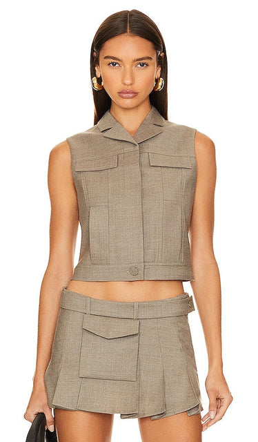 Aya Muse Mia Top in Taupe - Haut Mia Aya Muse en taupe - Aya Muse Mia 灰褐色上衣 - Aya Muse Mia Top in Taupe - AYA MUSE MIA 탑 - Top Aya Muse Mia in tortora