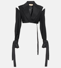 Aya Muse Xylo cutout cropped wool-blend blazer