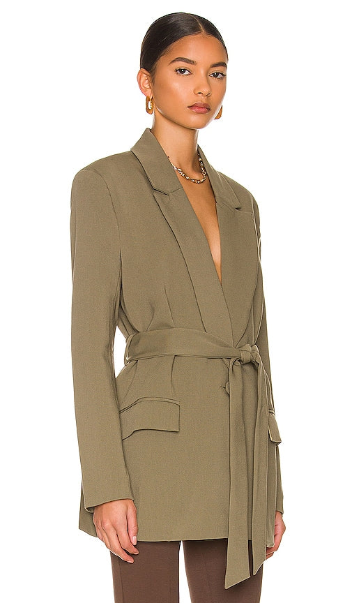 Bardot Belted Blazer in Olive