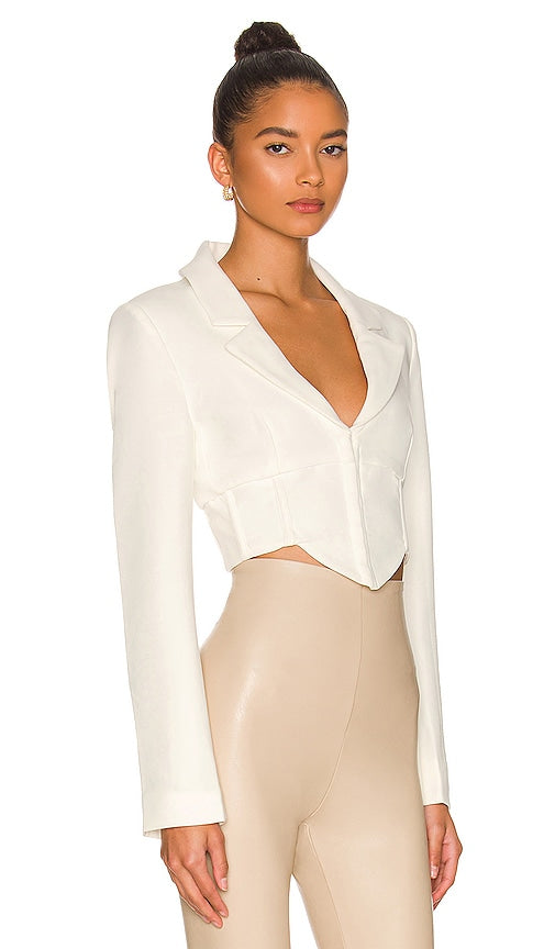 Bardot Marcella Corset Blazer in White