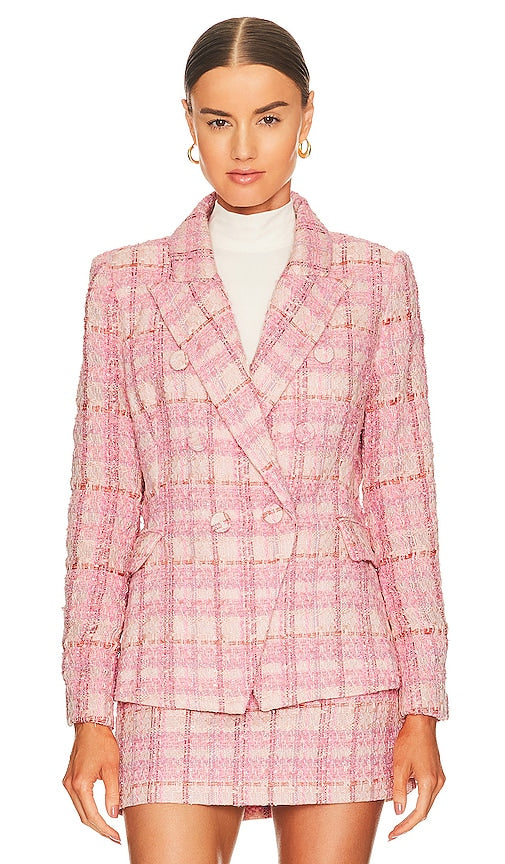 Bardot Boucle Blazer in Pink
