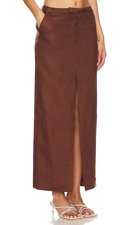 Bardot x REVOLVE Sita Maxi Skirt in Chocolate