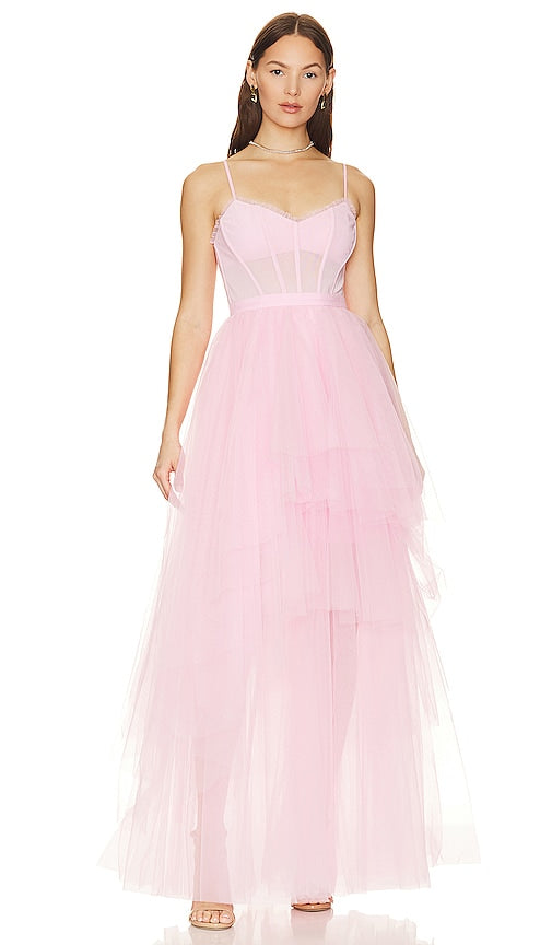 BCBGMAXAZRIA Corset Tiered Gown in Pink - BCBGMAXAZRIA Robe corset à plusieurs niveaux en rose - BCBGMAXAZRIA 粉色紧身胸衣叠层礼服 - BCBGMAXAZRIA Korsett-Stufenkleid in Rosa - BCBGMAXAZRIA 코르셋 티어드 가운 핑크 색상 - BCBGMAXAZRIA Abito a strati con corsetto in rosa