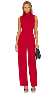 BCBGMAXAZRIA Tie Back Jumpsuit in Red - BCBGMAXAZRIA Combinaison nouée au dos en rouge - BCBGMAXAZRIA 红色系带连身裤 - BCBGMAXAZRIA Overall mit Binderücken in Rot - BCBGMAXAZRIA 타이백 점프수트 - BCBGMAXAZRIA Tuta con lacci sul retro in rosso