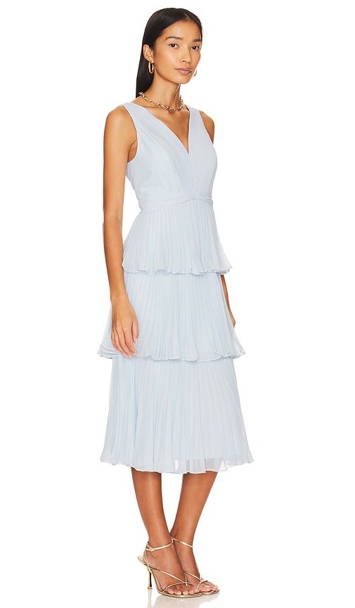 BCBGMAXAZRIA Tiered Gown in Baby Blue