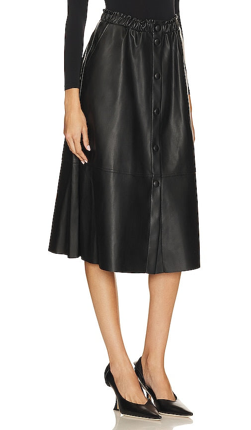 BCBGeneration Faux Leather Midi Skirt in Black