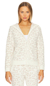 Barefoot Dreams CozyChic In The Wild Zip Hoodie in Ivory