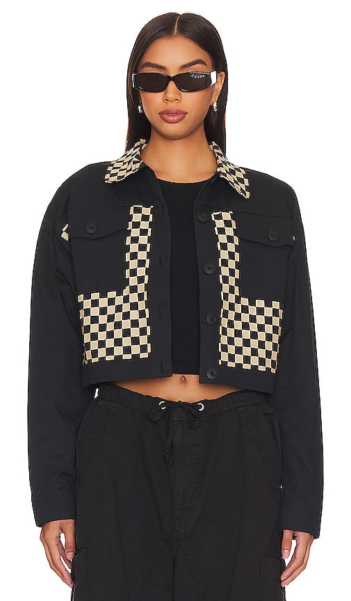 BEACH RIOT Desert Trucker Jacket in Black - BEACH RIOT - Veste camionneur désert en noir - BEACH RIOT 黑色沙漠卡车司机夹克 - BEACH RIOT Desert Trucker Jacke in Schwarz - BEACH RIOT 데저트 트러커 재킷블랙 색상 - Giacca camionista del deserto BEACH RIOT in nero