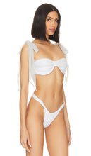 BEACH RIOT Drea Lurex Bikini Top in White