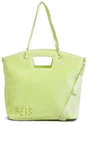 BEIS The Terry Tote in Green - BEIS Le fourre-tout Terry en vert - BEIS 绿色 Terry 托特包 - BEIS The Terry Tote in Grün - BEIS 더 테리 토트 그린 색상 - BEIS La borsa in spugna in verde