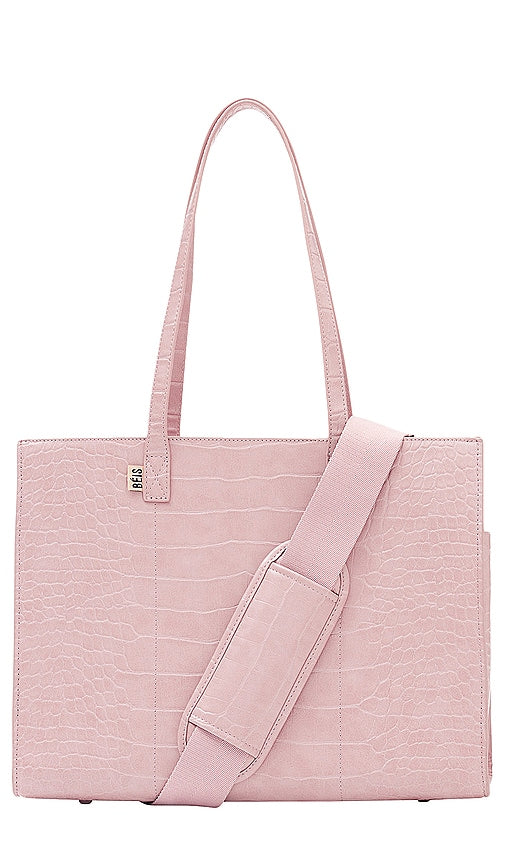 BEIS Croc Work Tote in Pink