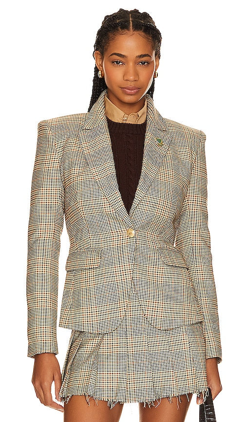 BEVERLY HILLS x REVOLVE Beverly Hills Plaid Blazer in Brown