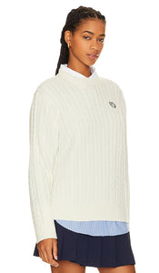 BEVERLY HILLS x REVOLVE Cable Crew Neck Sweater in Ivory