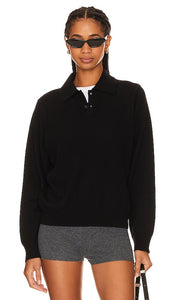 BEVERLY HILLS x REVOLVE Long Sleeve Cashmere Polo in Black - BEVERLY HILLS x REVOLVE Polo en Cachemire à Manches Longues en Noir - BEVERLY HILLS x REVOLVE 黑色长袖羊绒 Polo 衫 - BEVERLY HILLS x REVOLVE Langarm-Kaschmirpolo in Schwarz - BEVERLY HILLS x REVOLVE 긴팔 캐시미어 폴로블랙 색상 - Polo in cashmere a maniche lunghe BEVERLY HILLS x REVOLVE in nero