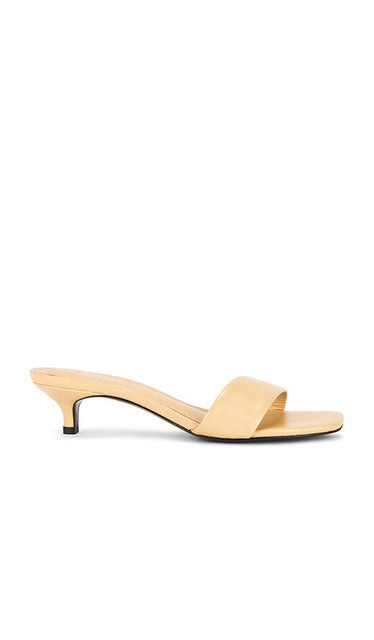 BLACK SUEDE STUDIO Avery 35 Mule in Cream | Custard Heeled Sandals for Women