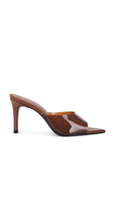 BLACK SUEDE STUDIO Belle 80 Mule in Brown | Chestnut Open Toe Mules for Women