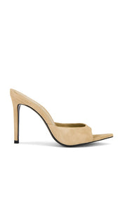 BLACK SUEDE STUDIO Brea Mule in Beige | Tan Open Toe Mules for Women