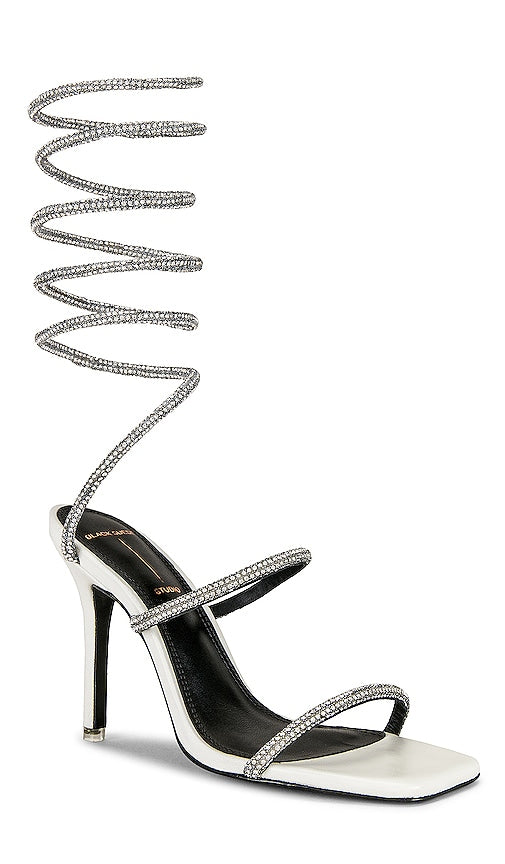 BLACK SUEDE STUDIO Court High Heel Sandal in White