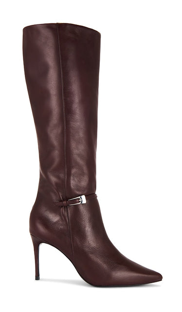 BLACK SUEDE STUDIO Elodie 100 Boot in Burgundy | Bordeaux Knee-High Boots for Women