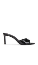 BLACK SUEDE STUDIO Freddie 65 Mule in Black | Black Open Toe Mules for Women