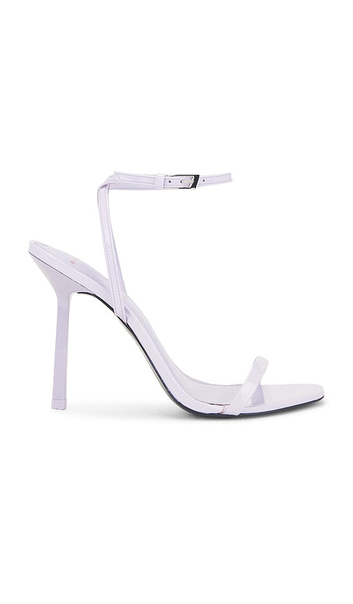 BLACK SUEDE STUDIO Jeli 100 Heel in Lavender | Orchid Patent Leather Open Toe Heels for Women