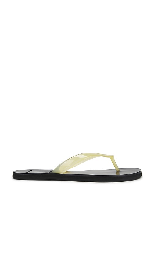 BLACK SUEDE STUDIO Jeli Flat in Lemon | Butter Flip Flop Sandals for Women