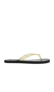 BLACK SUEDE STUDIO Jeli Flat in Lemon | Butter Flip Flop Sandals for Women